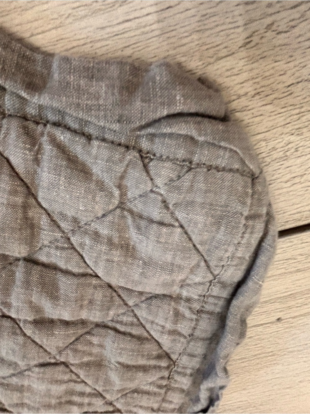 POTTERY BARN One Gray Linen Belgian Flax Diamond Quilted Standard Pillow Sham - Picture 3 of 8